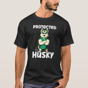 dog Husky Protected by a Husky T-Shirt