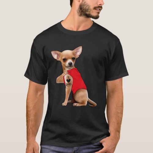 Dog I Love Dad Chihuahua _ Fathers Day Dog Lovers T_Shirt