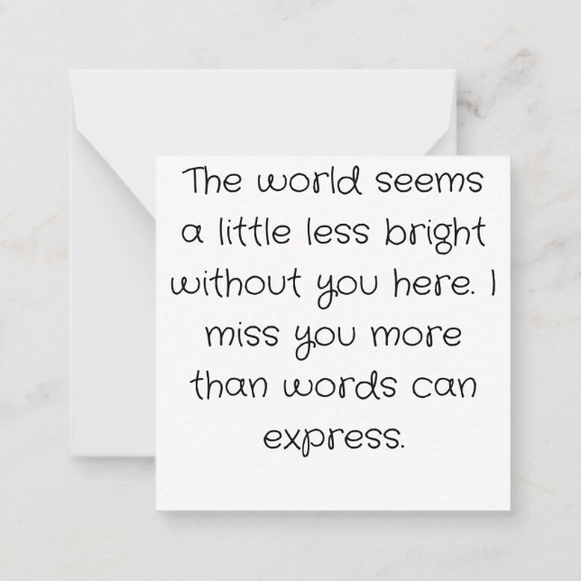 Dog - I miss u Note Card (Back)