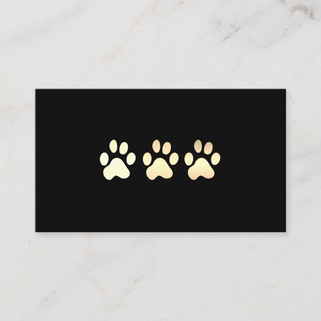 Dog Icon and Paws White Leather Elite Business Card (Front)