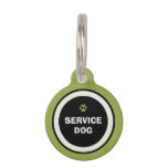 Dog Id Tag - Green &amp; Black- Service Dog at Zazzle