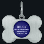 Dog ID Tag - Navy Blue Bone<br><div class="desc">Pet Dog ID Tag For MEDIUM or LARGE Dogs Navy Blue - Bone ID For Small Dog Design by Julie Alvarez Looking for a custom pet ID tag? Show off your dog with this dog ID tag. This product is sold as a keychain but makes the perfect pet ID tag...</div>