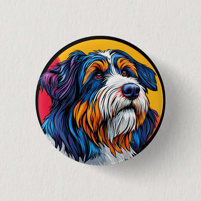 Dog Illustrating Vibrant Creativity Button (Front)