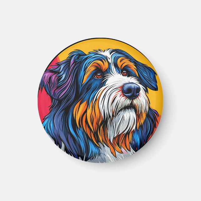 Dog Illustrating Vibrant Creativity Magnet (Front)