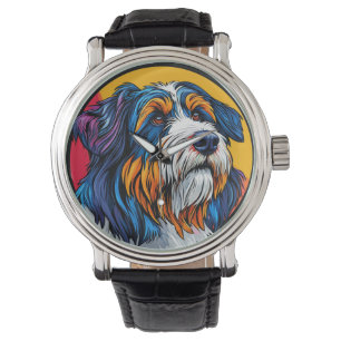 Dog Illustrating Vibrant Creativity Watch
