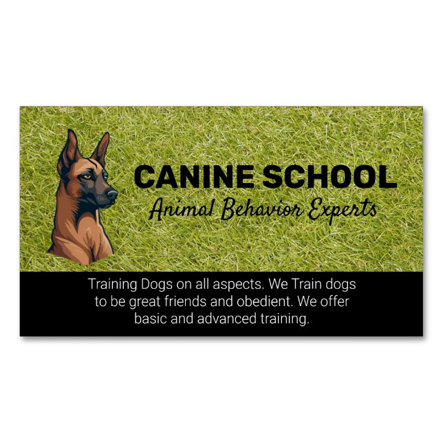 Dog Illustration | Astroturf  Business Card Magnet (Front)