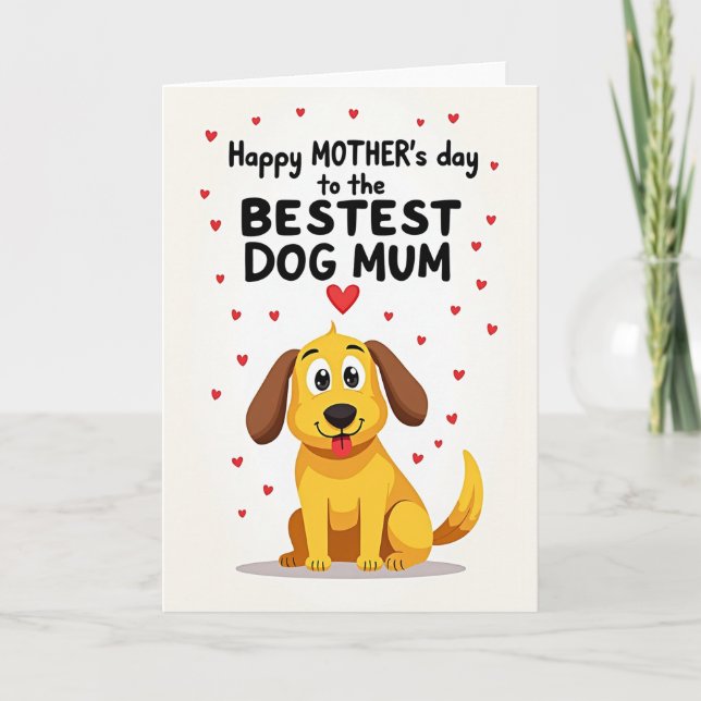 Dog Illustration Mother Day Card (Front)