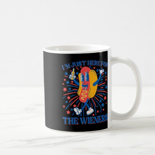 Dog Im Just Here For The Wieners 4th Of July 2  Coffee Mug