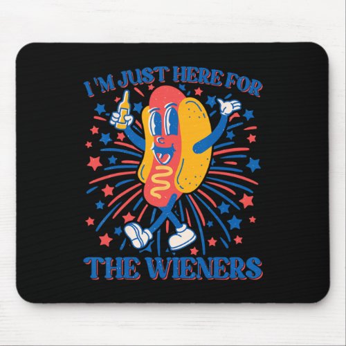 Dog Im Just Here For The Wieners 4th Of July 2  Mouse Pad