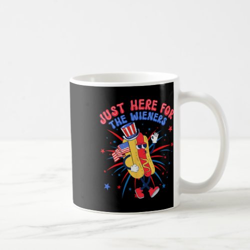 Dog Im Just Here For The Wieners 4th Of July 3  Coffee Mug
