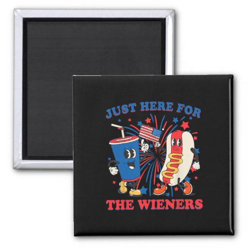 Dog Im Just Here For The Wieners 4th Of July  Magnet