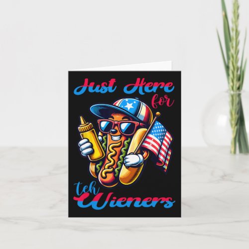 Dog Im Just Here For The Wieners 4th Of July Mens Card
