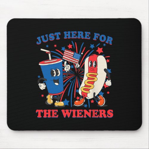 Dog Im Just Here For The Wieners 4th Of July  Mouse Pad