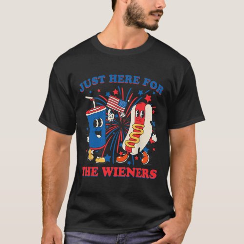 Dog Im Just Here For The Wieners 4th Of July  T_Shirt