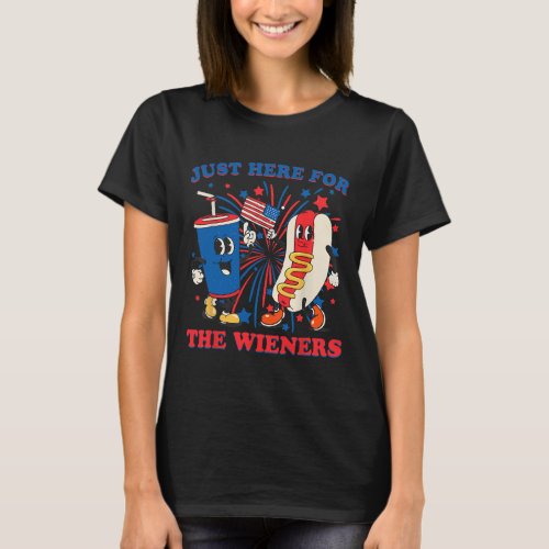 Dog Im Just Here For The Wieners 4th Of July  T_Shirt