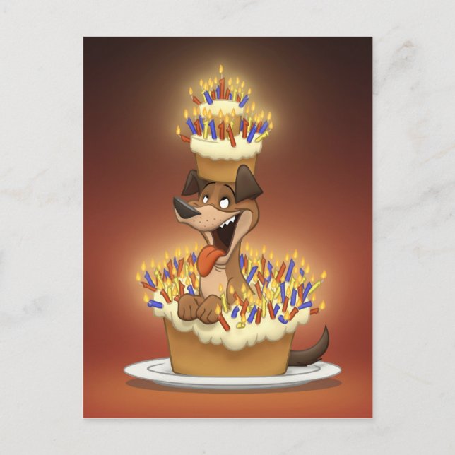 Dog in a Cake Postcard (Front)