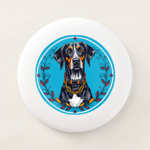 Dog in a Circular Floral Design Wham-O Frisbee
