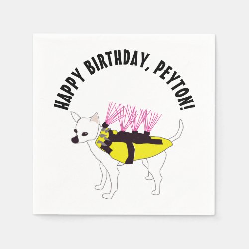 Dog in a Coyote Vest Boys Birthday Party Napkins