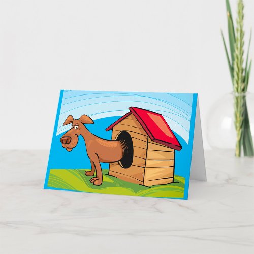 Dog In A Dog House Greeting Cards