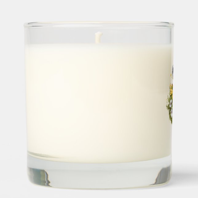 Dog in a Flower Garden Scented Candle (Front)