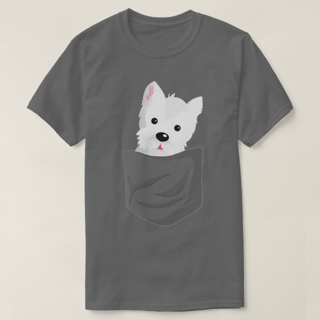 Dog In A Pocket Cute Westie Terrier Lover Puppy T-Shirt (Design Front)
