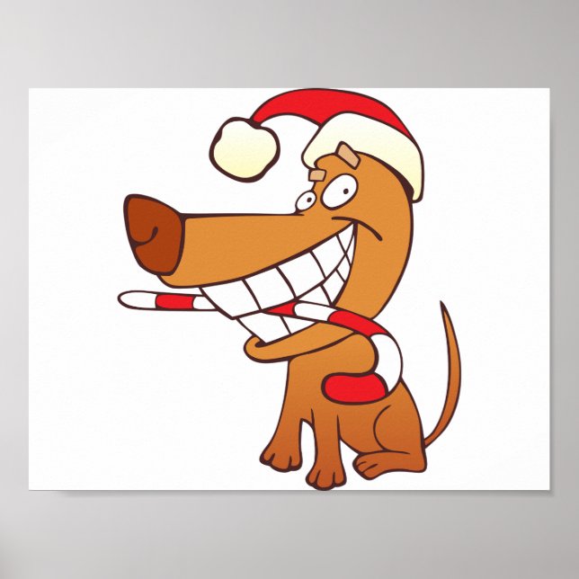 Dog In A Santa Hat Poster (Front)