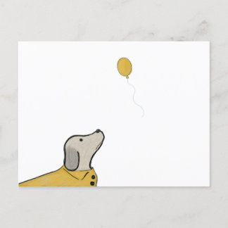 Dog in a Yellow Rain Jacket postcard