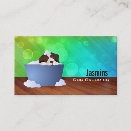 Customizable Dog in bath Business Cards