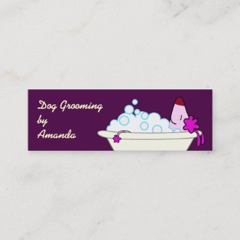 Dog In Bathtub - Pet Groomer Mini Business Card by PetProDesigns at Zazzle