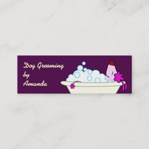 Dog in Bathtub _ Pet Groomer Mini Business Card