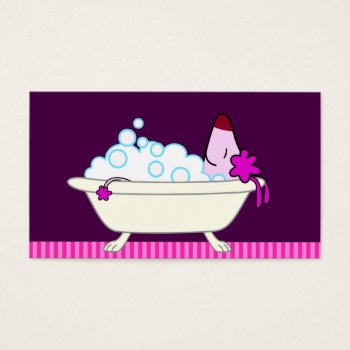 Dog In Bathtub & Pink Stripes by PetProDesigns at Zazzle