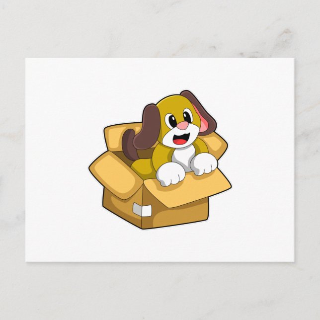 Dog in Box Postcard (Front)