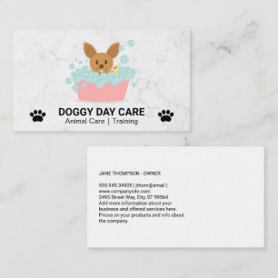 Dog in Bubble Bath Animal Care Business Card