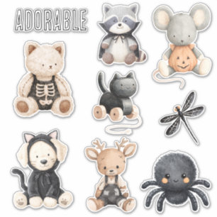 Dog in Cat Costume Raccoon Spider Cat Halloween Sticker