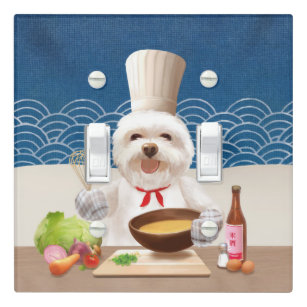 Dog In Chef Hat Cooks Soup Light Switch Cover