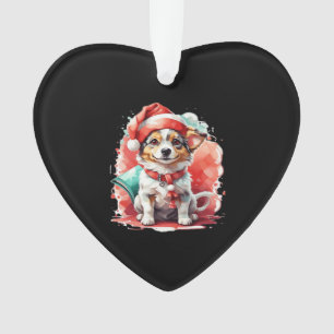 Dog in Christmas Hat - Christmas Tale Oversized T- Ornament