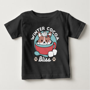 Dog in Festive Mug for Holiday Vibes - Winter Coco Baby T-Shirt