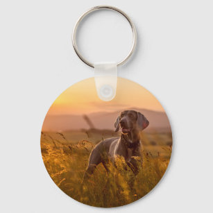 Dog in Field Acrylic Keychain