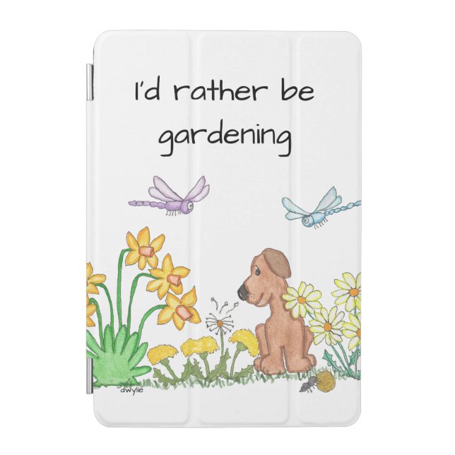 Dog in Flower Garden iPad Mini Cover (Front)