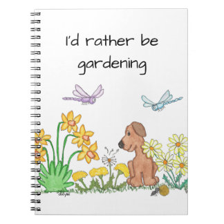 Dog in Flower Garden Notebook