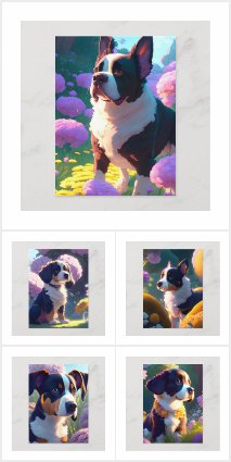 Dog in flowers, Postcrossing Postcards