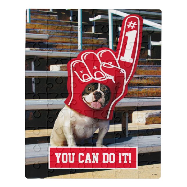 Dog In Foam Hand Jigsaw Puzzle (Puzzle Vertical)