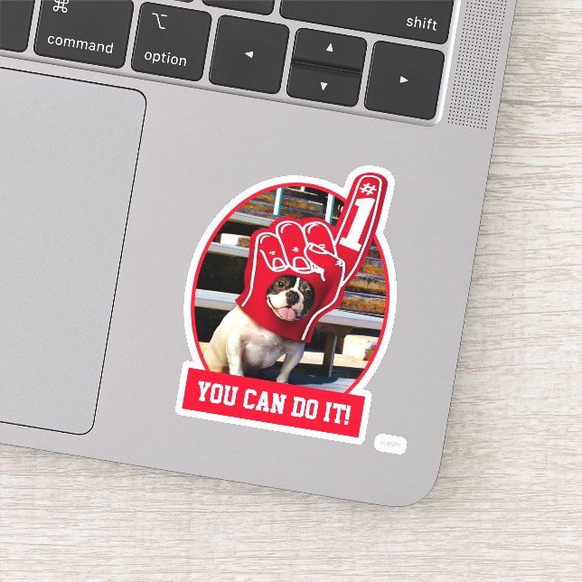 Dog In Foam Hand Sticker (Detail)