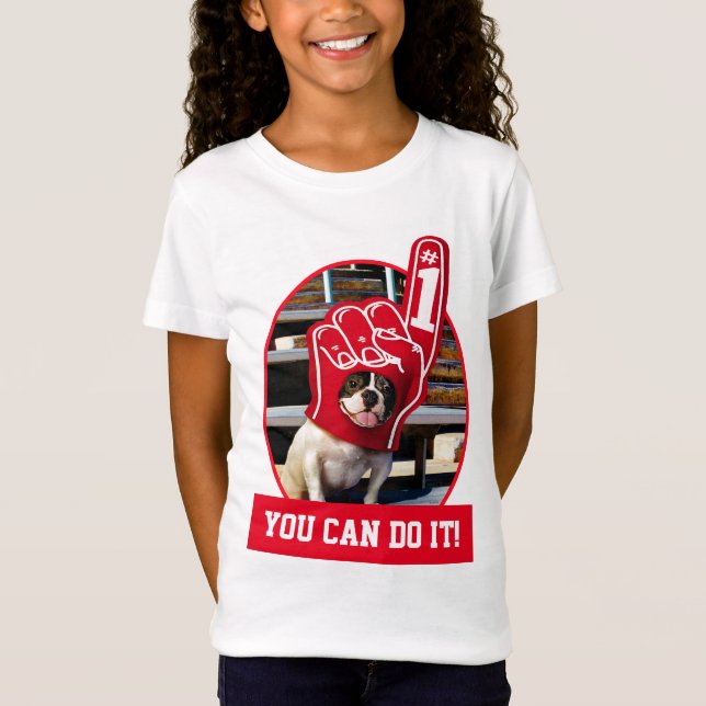 Dog In Foam Hand T-Shirt (Front)