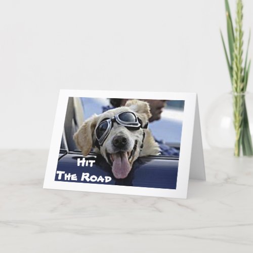 DOG IN GOGGLES SAYS ENJOY YOUR RETIREMENT CARD
