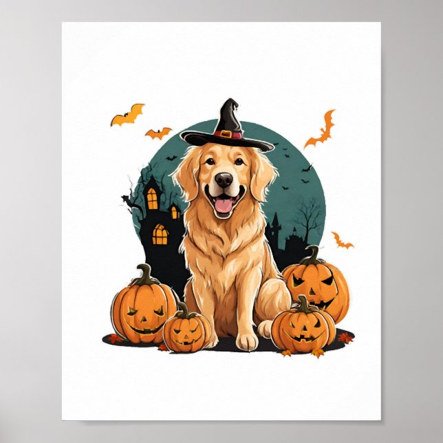 dog in halloween funny poster (Front)