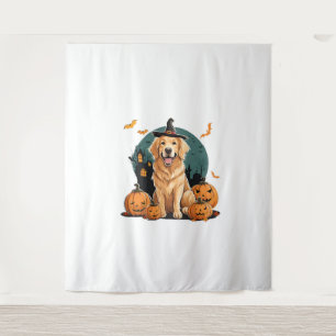 dog in halloween funny tapestry