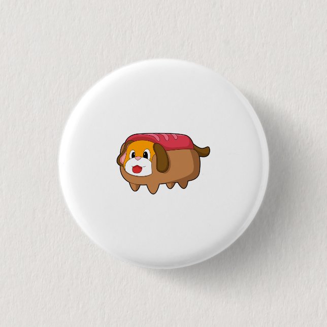 Dog in Hotdog Button (Front)