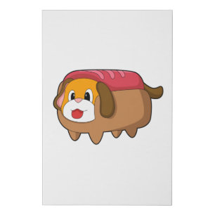 Dog in Hotdog Faux Canvas Print