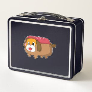 Dog in Hotdog Metal Lunch Box